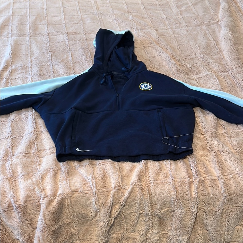 Nike Navy Blue Cropped Hoodie